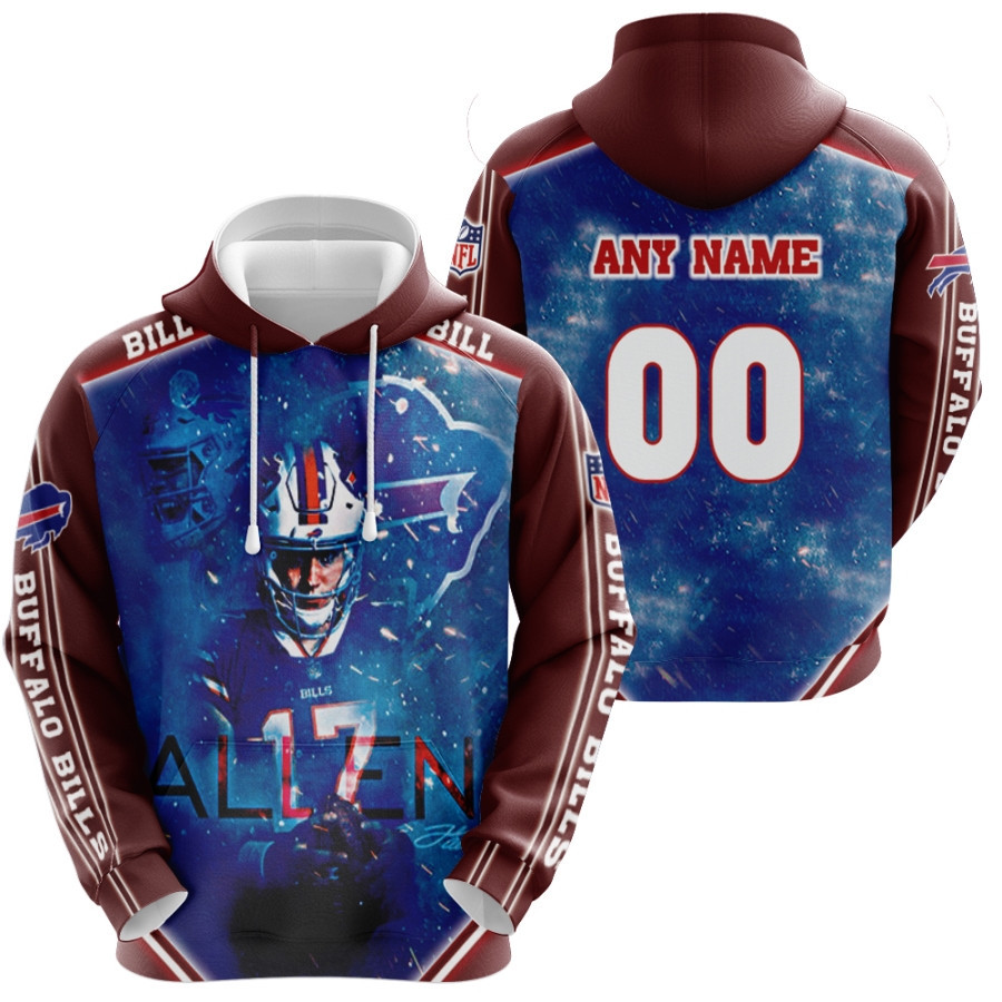 Buffalo Bills O J Simpson 32 Great Player Royal Vintage 3d Allover Designed Gift For Bills Fans Fleece Hoodie