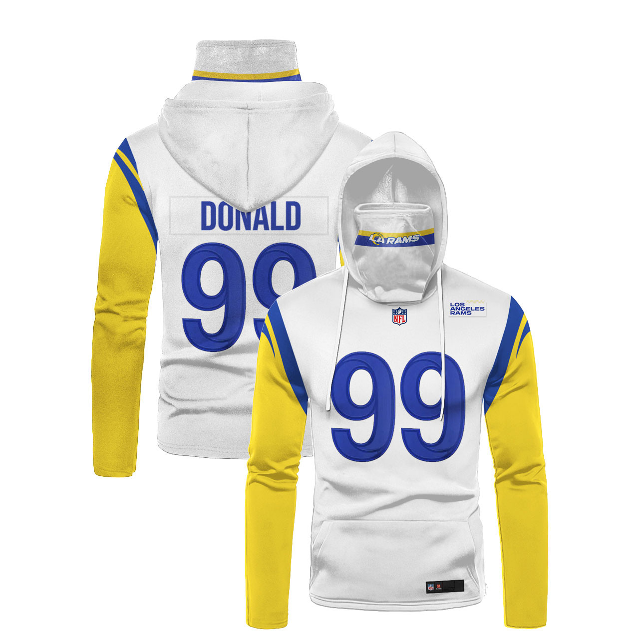 Los Angeles Rams Nfl Personalized Number Name Blue And Golden Style Gift For Football And Seahawks Fans Hoodie
