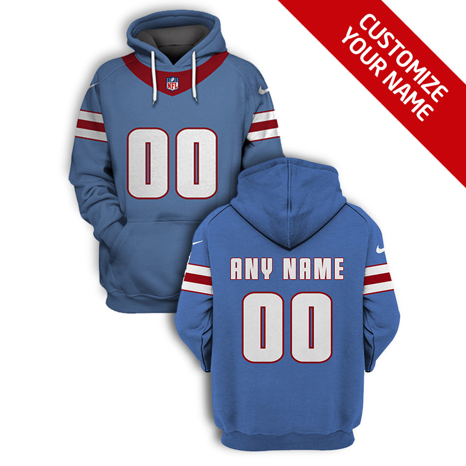 Tennessee Titans #00 3d Personalized White Style Gift With Custom Number Name For Titans Fans Hoodie