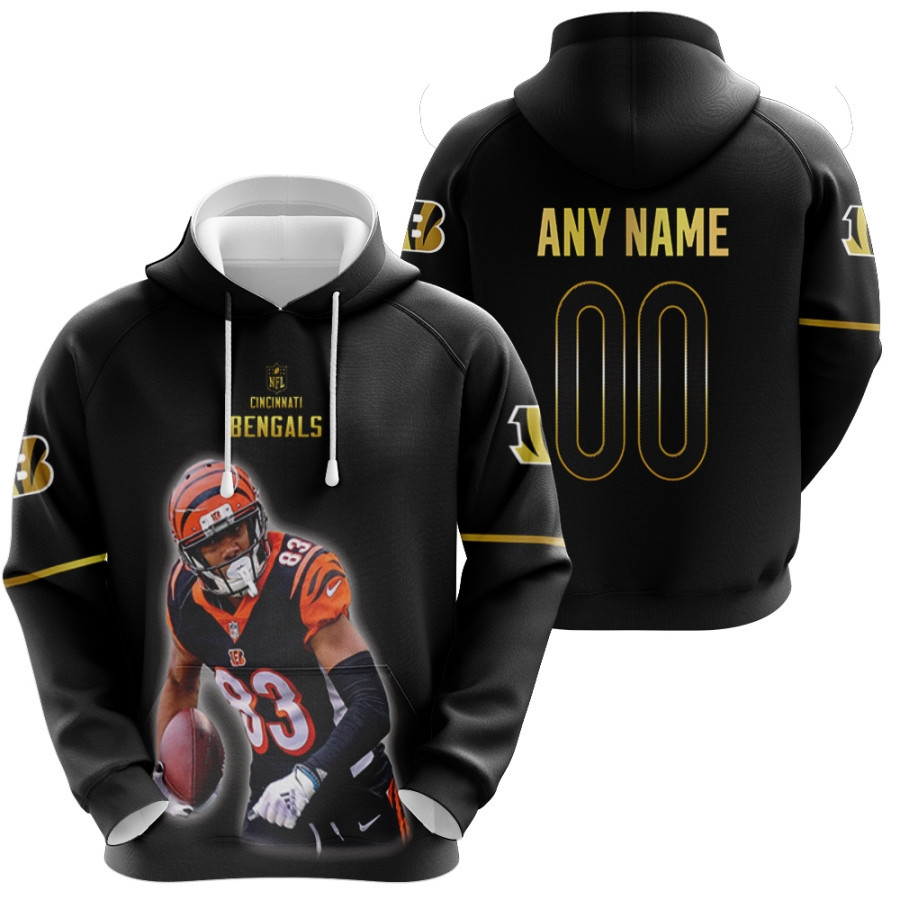 Cincinnati Bengales Tyler Boyd 83 Nfl Team Black Style Gift With Custom Number Name For Bengals Fans Hoodie