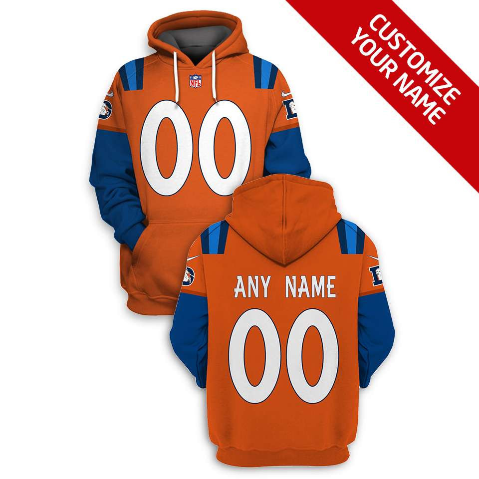 Denver Broncos #00 Nfl Team Orange Style Gift With Custom Number Name For Denver Broncos Fans Masked Hoodie