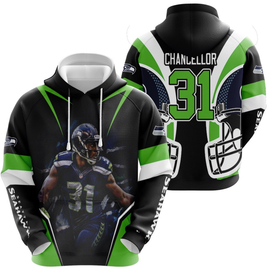 Seattle Seahawks Russell Wilson 3 Green Style 3d Allover Designed Gift For Seahawks Fans Wilson Fans Hoodie