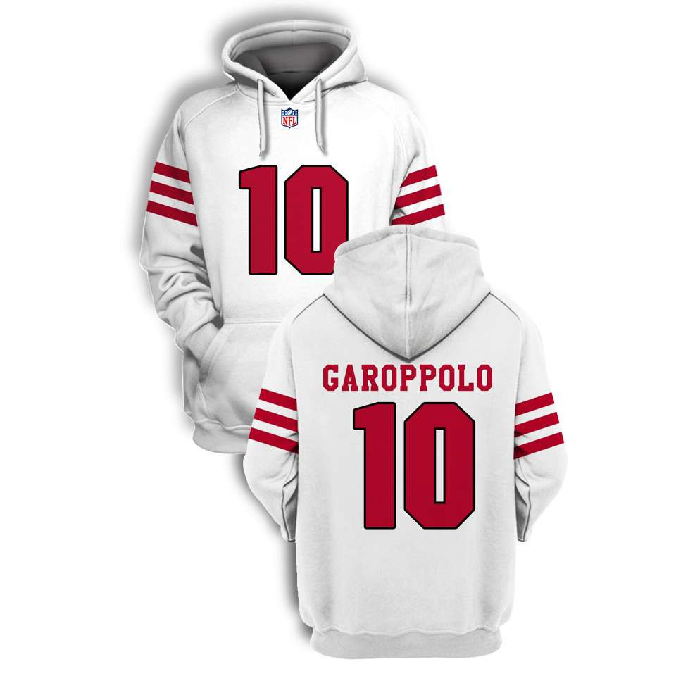San Franciso 49ers Jimmy Garoppolo #10 Super Bowl Champions Gift White And Red For Garoppolo And 49ers Fans Hoodie