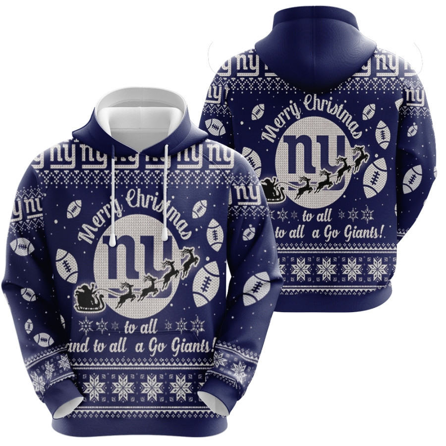 New York Giants To All And To All A Go Giants Ugly Christmas Festive Gift For New York Giants Fans Hoodie