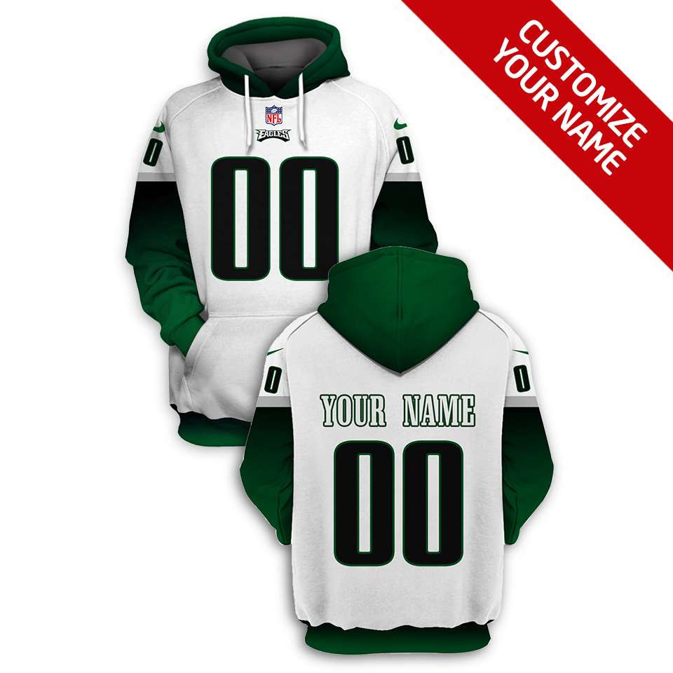 Philadelphia Eagles Nfl Green Logo Personalized Number Name Gift For Eagles And Football Fans Hoodie