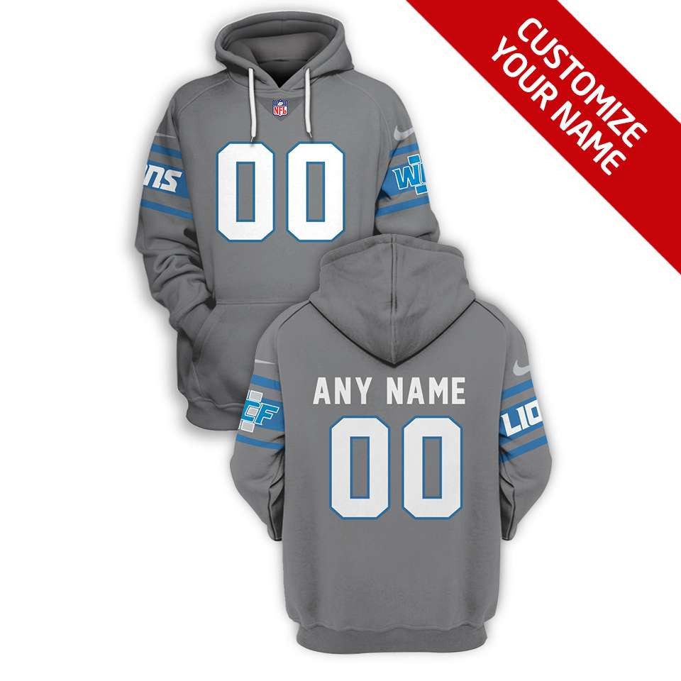 Detroit Lions #00 Nfl Team Blue Style Gift With Custom Number Name For Detroit Lions Fans Masked Hoodie