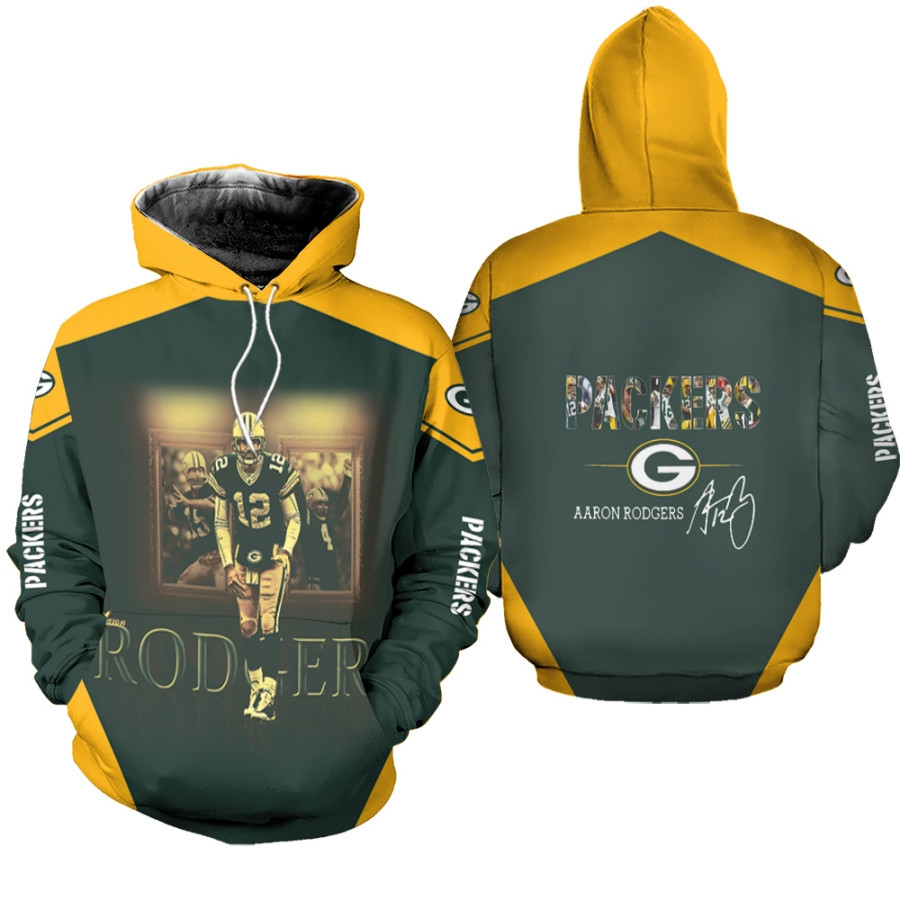 Aaron Rodgers Green Bay Packers Nfl The Best Player 3d Designed Allover Custom Name Number Gift For Rodgers Fans Packers Fans Hoodie