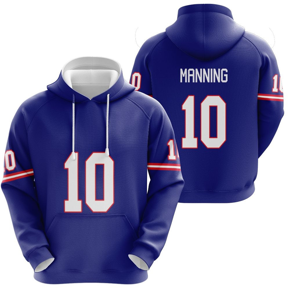 New York Giants Eli Manning #10 Nfl American Football Youth Game Royal 2019 Style Gift For Giants Fans Hoodie