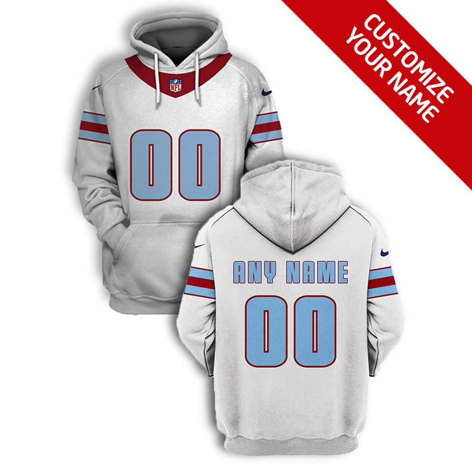Tennessee Titans #00 3d Personalized Titan Blue Style Gift With Custom Number Name For Titans Fans Hoodie