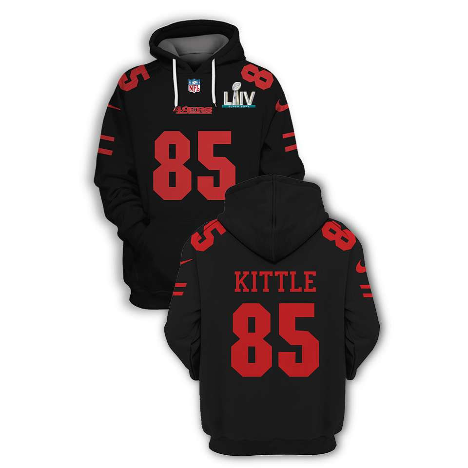 San Francisco 49ers George Kittle #85 Super Bowl Champions Gift Black And Red For Kittle And 49ers Fans Hoodie