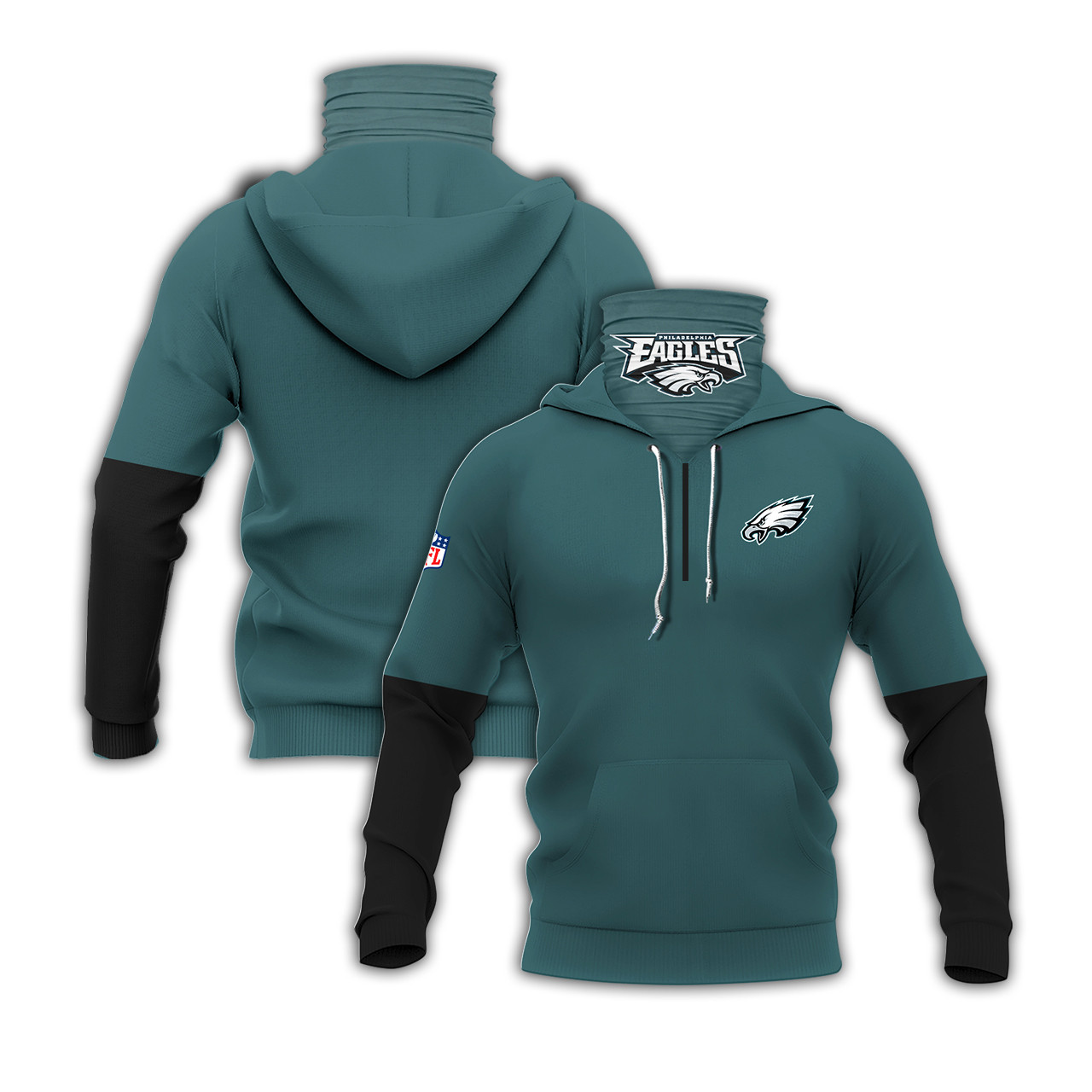 Philadelphia Eagles Nfl Super Bowl Champions Midnight Green Style Gift With Custom Name For Eagles Fans Masked Hoodie