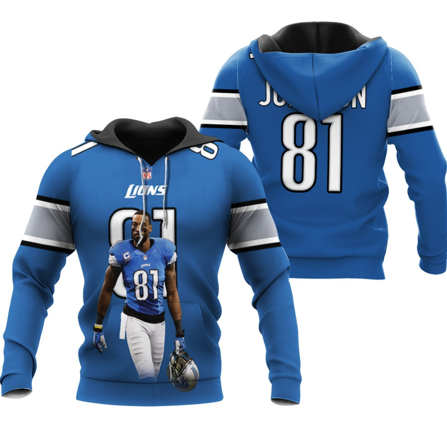 Detroit Lions #00 Nfl Team Blue Style Gift With Custom Number Name For Detroit Lions Fans Masked Hoodie