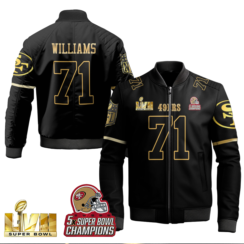 Trent Williams 49ers White Gold Black Gold All Printed Black Gold