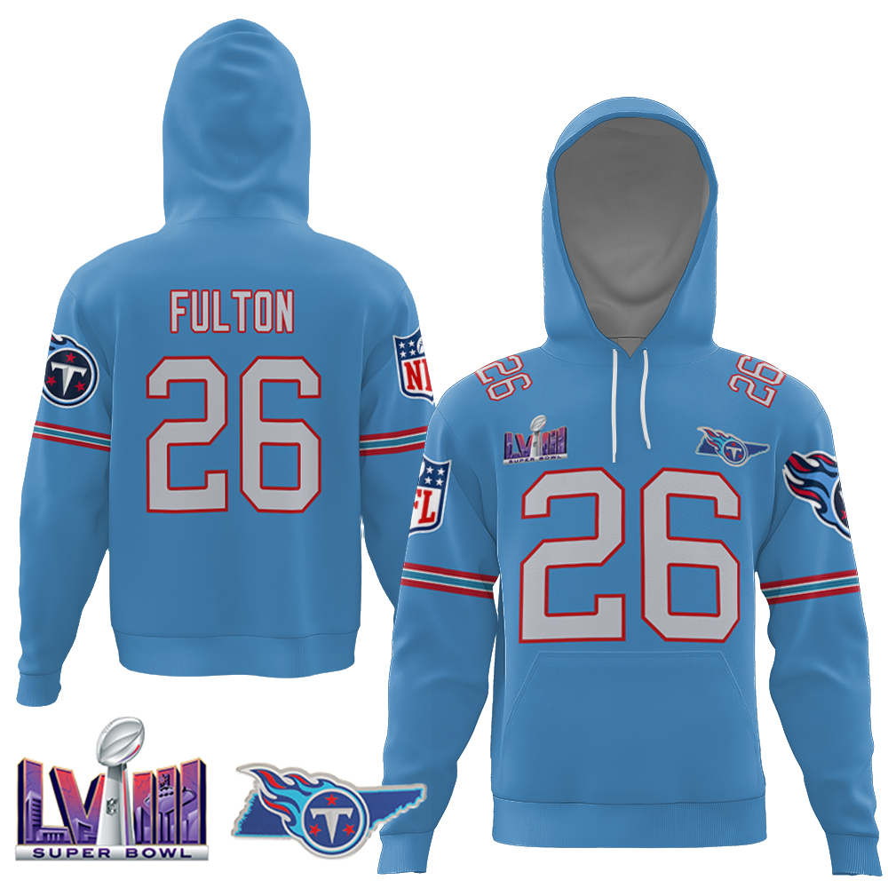 Kristian Fulton 26 Tennessee Titans Oilers Throwback Light Blue   Vap