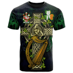 (Custom Personalized Crest) 1stireland Ireland T-Shirt - Irish with Celtic Cross Tee - Irish Family Crest A7