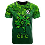 1stIreland Ireland T-Shirt - Ushburne Irish Family Crest T-Shirt - Irish Shamrock Triangle Style A7 | 1stIreland