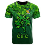 1stIreland Ireland T-Shirt - Fleury Irish Family Crest T-Shirt - Irish Shamrock Triangle Style A7 | 1stIreland