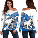 Canterbury-Bankstown Bulldogs Women's Off Shoulder Sweater Simple Style K8 | Lovenewzealand.co
