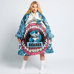Love New Zealand Clothing - (Custom) Cronulla-Sutherland Sharks Oodie Blanket Hoodie A35
