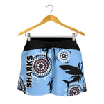 Cronulla Women Shorts Sharks Simple Indigenous - Blue K8 | Lovenewzealand.co