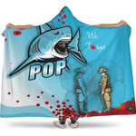 Cronulla-Sutherland Sharks Anzac Day - Lest We Forget - Rugby Team Hooded Blanket | Lovenewzealand.co

