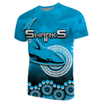 Cronulla-Sutherland Sharks T-Shirt Aboriginal Mix 3D Patterns TH4 | Lovenewzealand.co