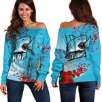 Cronulla-Sutherland Sharks Anzac Day - Lest We Forget - Rugby Team Off Shoulder Sweaters | Lovenewzealand.co