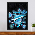 Cronulla-Sutherland Sharks Indigenous Black - Rugby Team Framed Wrapped Canvas | lovenewzealand.co
