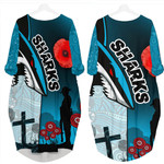 LoveNewZealand Clothing - Cronulla Sutherland Sharks Anzac Day New Rugby Team Batwing Pocket Dress A7 | LoveNewZealand