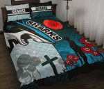 Sharks Quilt Bed Set Cronulla Anzac Day TH12 | Lovenewzealand.co