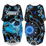 LoveNewZealand Clothing - Cronulla Sutherland Sharks Indigenous Camo Rugby Team Batwing Pocket Dress A7 | LoveNewZealand