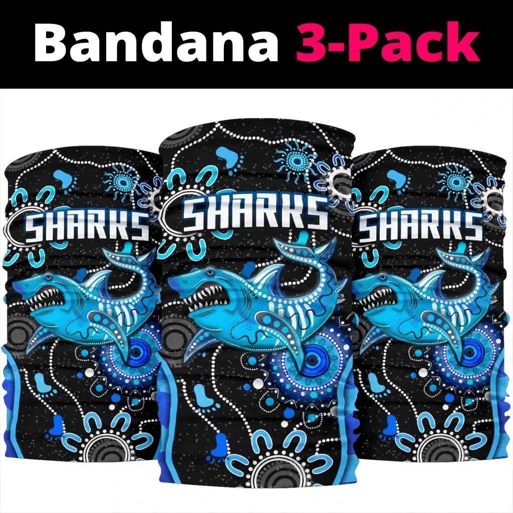 Cronulla-Sutherland Bandana 3-Pack Sharks Anzac Day Unique Indigenous K8 | Lovenewzealand.co
