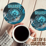 Love New Zealand Coasters (Sets of 6) - Cronulla-Sutherland Sharks Naidoc Week 2022 Coasters | Lovenewzealand.co
