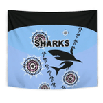 Cronulla Tapestry Sharks Simple Indigenous - Blue K8 | Lovenewzealand.co