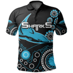 (Custom Personalised) Sharks Polo Shirt Aboriginal Simple K6 | Lovenewzealand.co