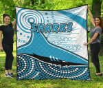 Sharks Premium Quilt Cronulla Indigenous Unique K13 | Lovenewzealand.co