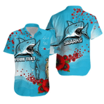 (Custom Personalised) Anzac Sharks Hawaiian Shirt Cronulla Lest We Forget K13 | Lovenewzealand.co