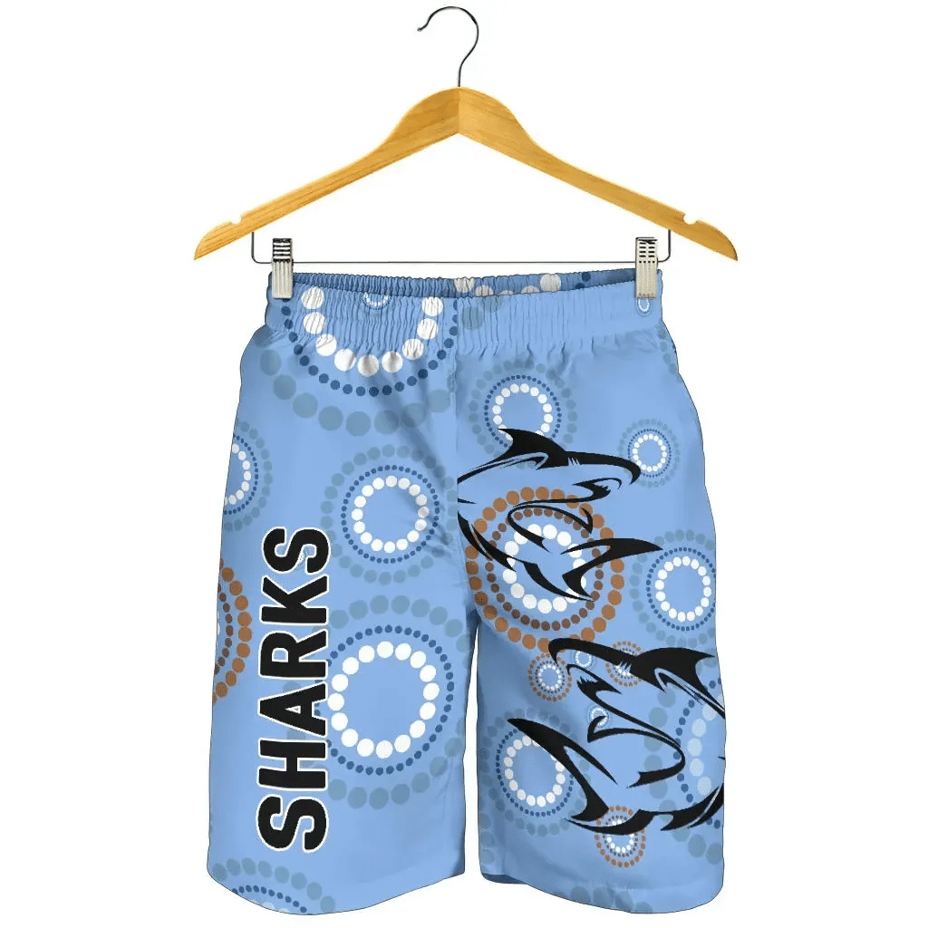 Cronulla Men Shorts Sharks Unique Indigenous K8 | Lovenewzealand.co