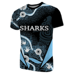 (Custom Personalised)Sharks Aboriginal T-Shirt Light Blue TH4 | Lovenewzealand.co