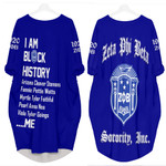 Zeta Phi Beta Black History Batwing Pocket Dress A31 | Africazone.store