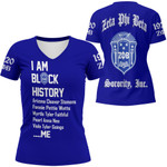 Zeta Phi Beta Black History V-neck T-shirt A31 | Africazone.store
