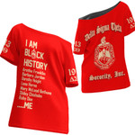 Delta Sigma Theta Black History Off Shoulder T-Shirt A31 | Africazone.store