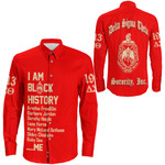 Delta Sigma Theta Black History Long Sleeve Button Shirt A31 | Africazone.store