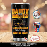 Personalized Daddy And Daughter Not Always Eye To Eye But Always Heart To Heart Gift for lover Day Travel Tumbler All Over Print 