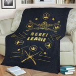 Rebel Leader Black Fleece Blanket Gift For Fan, Premium Comfy Sofa Throw Blanket Gift