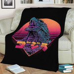 Retro Monster Fleece Blanket Gift For Fan, Premium Comfy Sofa Throw Blanket Gift