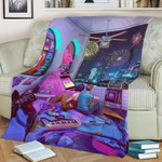Retro Night Fleece Blanket Gift For Fan, Premium Comfy Sofa Throw Blanket Gift