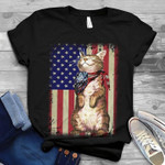 Cat American Flag T Shirt Hoodie Sweater