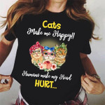 Cats And Flowers Cats Make Me Happy Humans Make My head Hurt T Shirt Hoodie Sweater