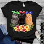 Cats Animals And Flowers T Shirt Hoodie Sweater